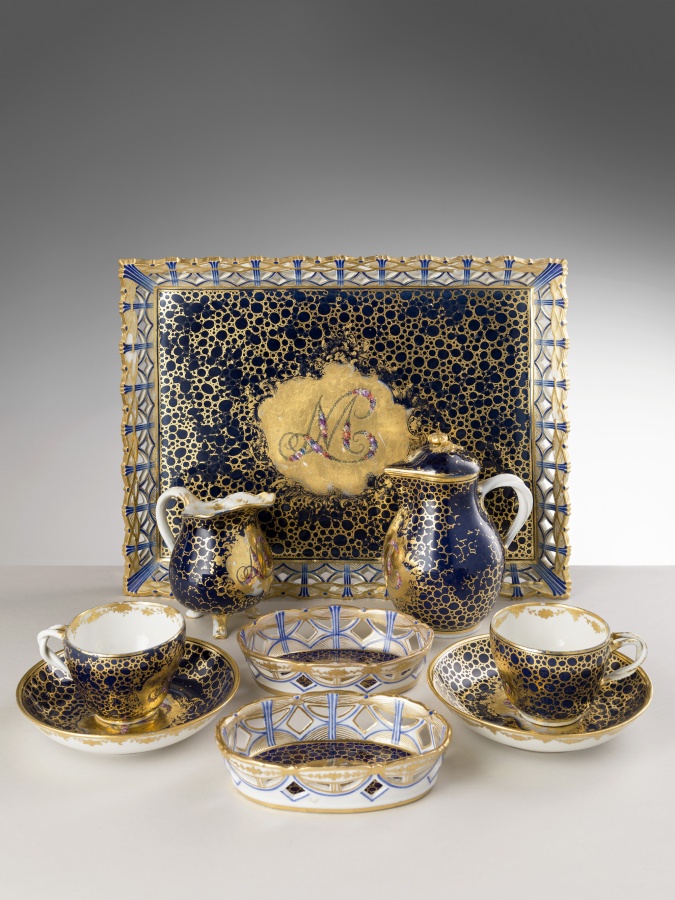 Manifattura Imperiale di porcellane di Vienna; Manifattura Ginori Doccia (riassortimento) Tête-à-tête da caffè, con stemmi dei granduchi di Toscana Pietro Leopoldo d’Asburgo e Maria Luisa di Borbone circa 1770